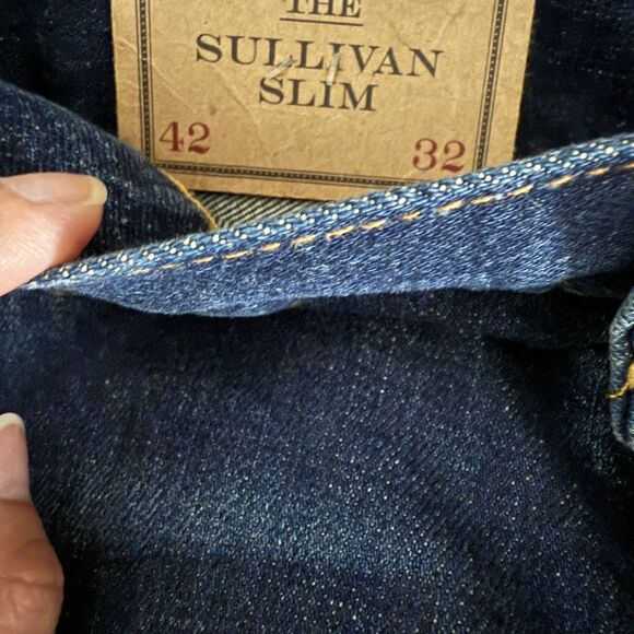 Polo Ralph Lauren Sullivan Slim Paint Splatter Jeans 42x32 Distressed Blue Mens - Picture 3 of 12